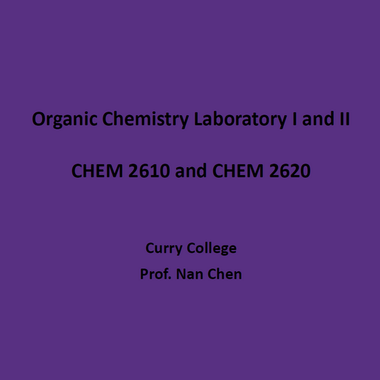 Organic Chemistry Lab Manual (2026 Fall)